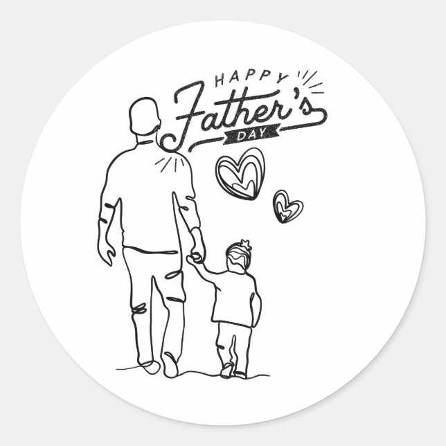 Sticker Rond Cadeau de fête des pères (Devant)