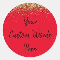 Cadeau de fête personnalisé Anniversaire Rouge Or 
