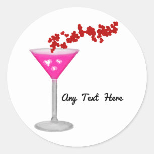 Sticker Rond Cadeau de fête personnalisé de cocktail de la Sain