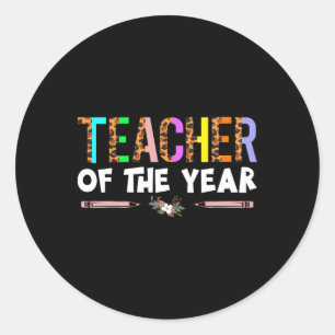 Sticker Rond Cadeau de fête pour l'enseignant de l'année Apprec