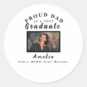 Sticker Rond Cadeau de fin d'études personnalisé pour papa fier