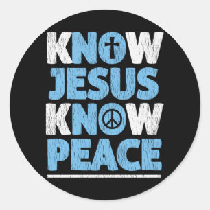 Sticker Rond Cadeau de foi chrétienne vintage Jésus connaît la