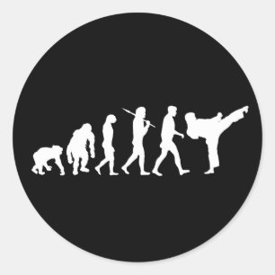 Sticker Rond Cadeau de formation de Dojo d'amants de karaté