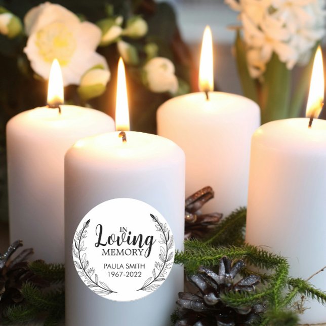 Sticker Rond Cadeau de funérailles en souvenir, marque-places m (Créateur téléchargé)