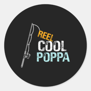 Sticker Rond Cadeau De Grandgirl Grandson Reel Cool Poppa