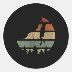 Sticker Rond Cadeau de grimpeur de montagne d'escalade de roche