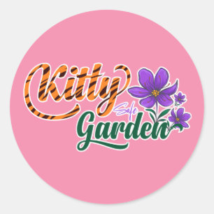 Sticker Rond Cadeau de jardin sûr pour chat Violet d'Afrique