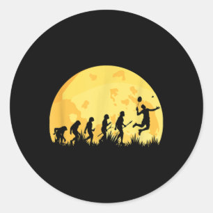 Sticker Rond Cadeau de joueur de badminton lumineux d'évolution