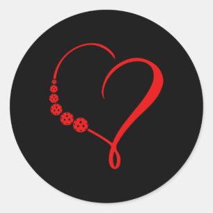 Sticker Rond Cadeau de joueur Picklebyll en forme de cœur migno