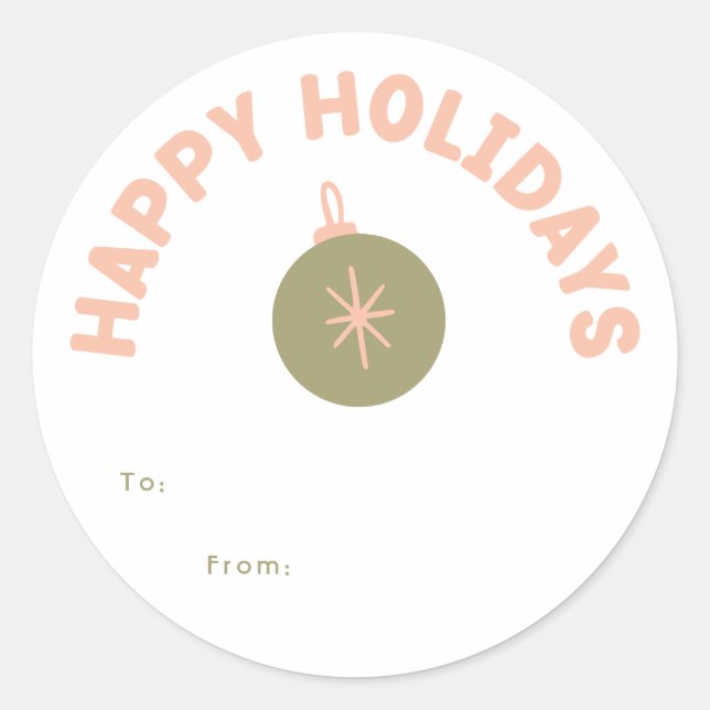 Sticker Rond Cadeau de Joyeux Joyeux Jours Moderne (Devant)