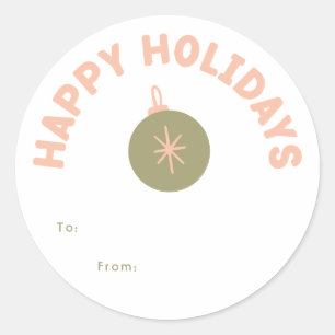 Sticker Rond Cadeau de Joyeux Joyeux Jours Moderne