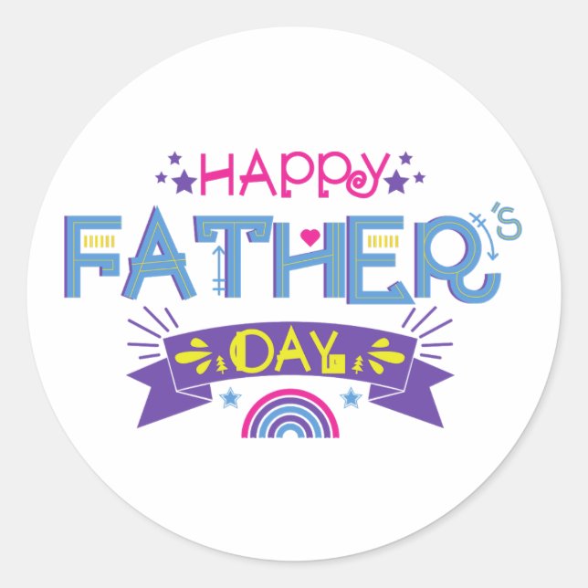 Sticker Rond Cadeau de la fête des pères (Devant)