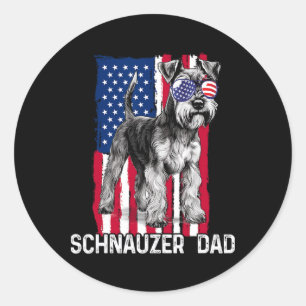Sticker Rond Cadeau de la fête des pères Papa Chien Schnauzer M