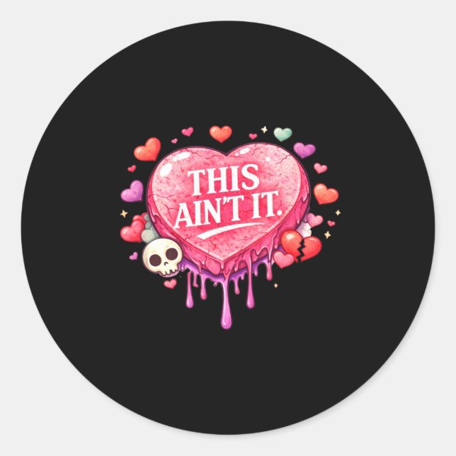Sticker Rond cadeau de la Saint-Valentin drôle conversation cœu (Devant)