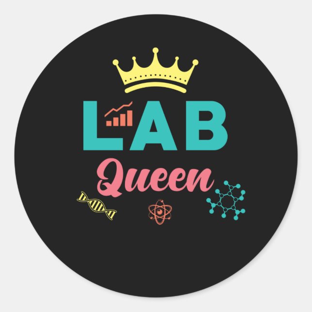 Sticker Rond Cadeau de l'assistant de laboratoire (Devant)