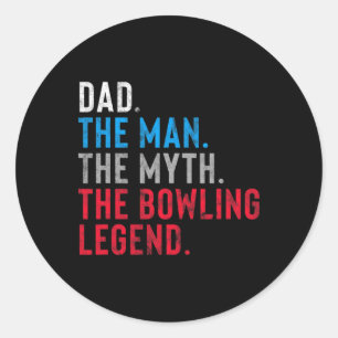 Sticker Rond Cadeau de légende de bowling pour papa's Who Bowl