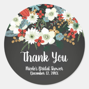 Sticker Rond Cadeau de mariage audacieux funky coloré floral so