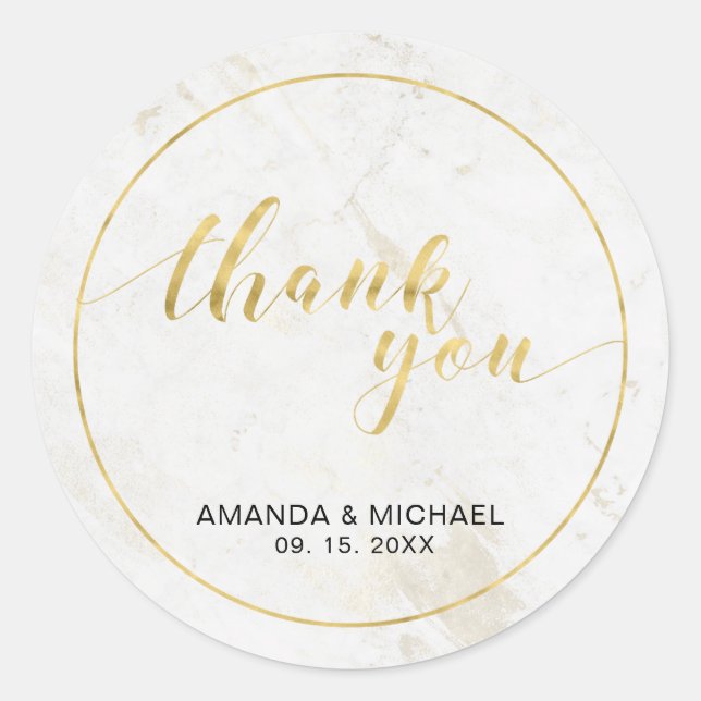 Sticker Rond Cadeau de mariage avec typographie moderne chic /  (Devant)