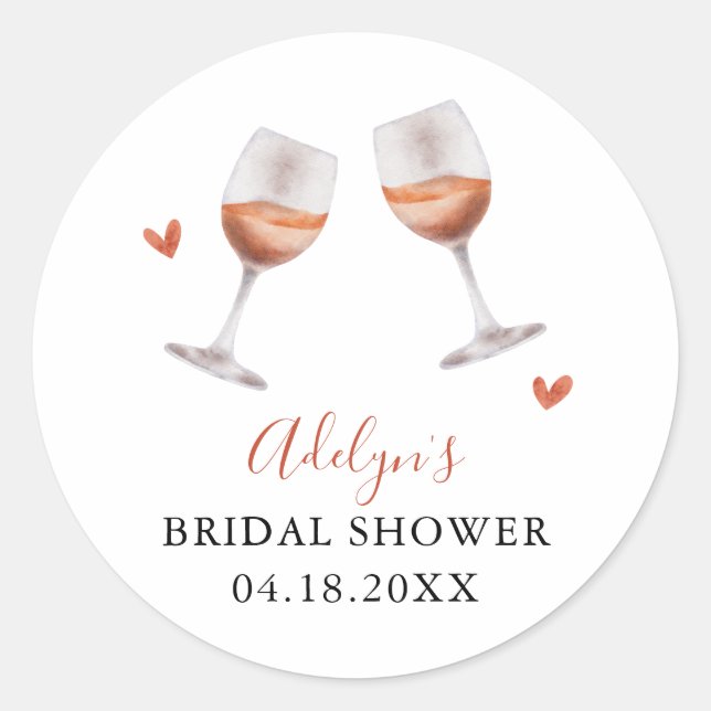 Sticker Rond Cadeau de mariage de dégustation de vin rustique   (Devant)
