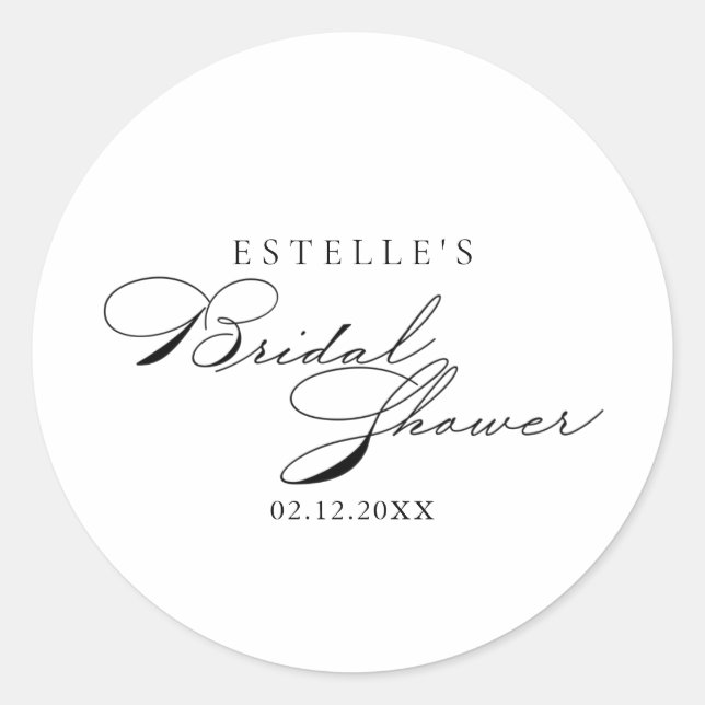 Sticker Rond Cadeau de mariage élégant avec calligraphie (Devant)