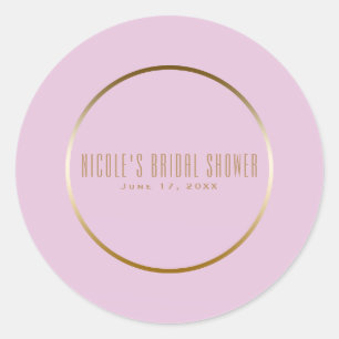Sticker Rond Cadeau de mariage élégant et glamour rose et or