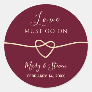 Sticker Rond Cadeau de mariage Elegant Heart