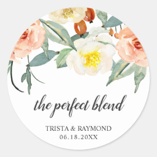 Sticker Rond Cadeau de mariage Fleurs de Pêche La Parfaite Alli