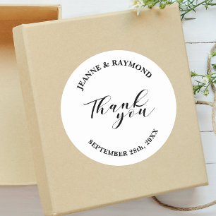 Sticker Rond Cadeau de Mariage Minimaliste Simple Personnalisé