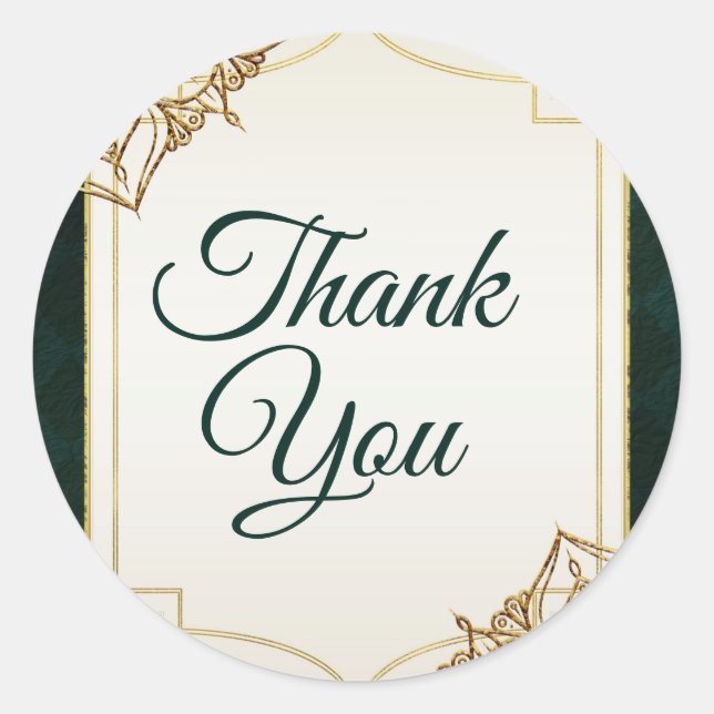 Sticker Rond Cadeau de mariage Nuits arabes marocaines vert et  (Devant)