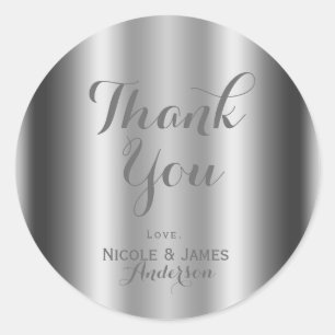 Sticker Rond Cadeau de mariage personnalisé élégant glamour arg