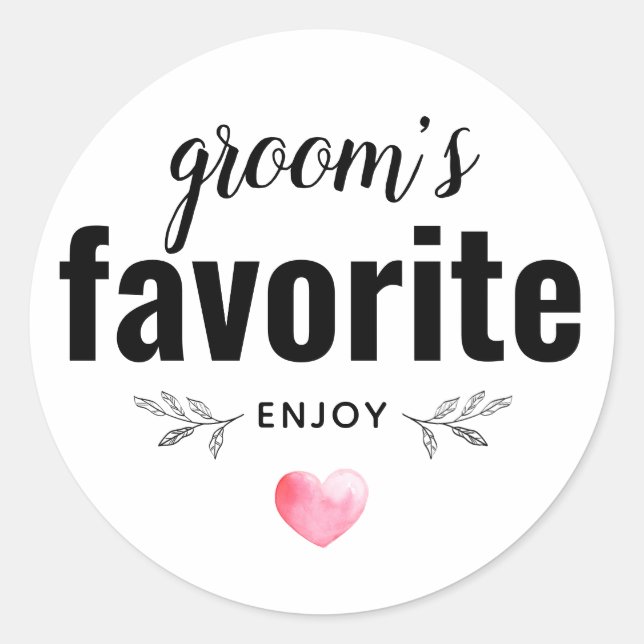 Sticker Rond Cadeau de mariage préféré du marié (Devant)