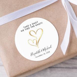 Sticker Rond Cadeau de mariage 'Prendre un verre'