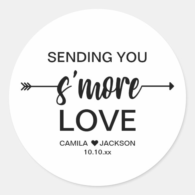 Sticker Rond Cadeau de mariage S'more (Devant)