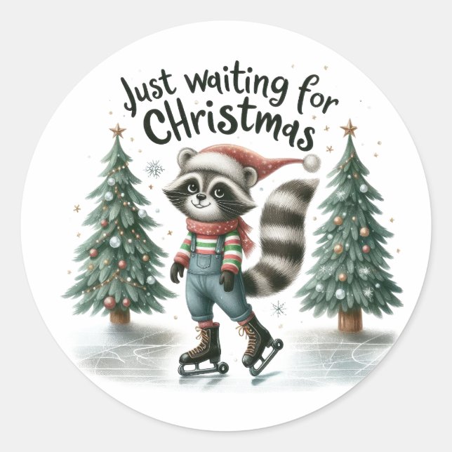 Sticker Rond Cadeau de Noël (Devant)