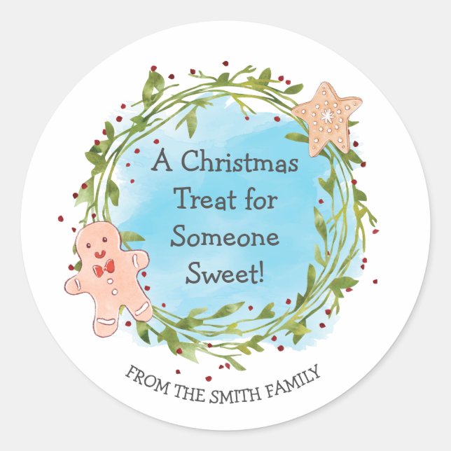 Sticker Rond Cadeau de Noël à quelqu'un de doux  (Devant)
