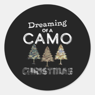 Sticker Rond Cadeau De Noël Camo Pour Les Hommes Rêvant De Camo