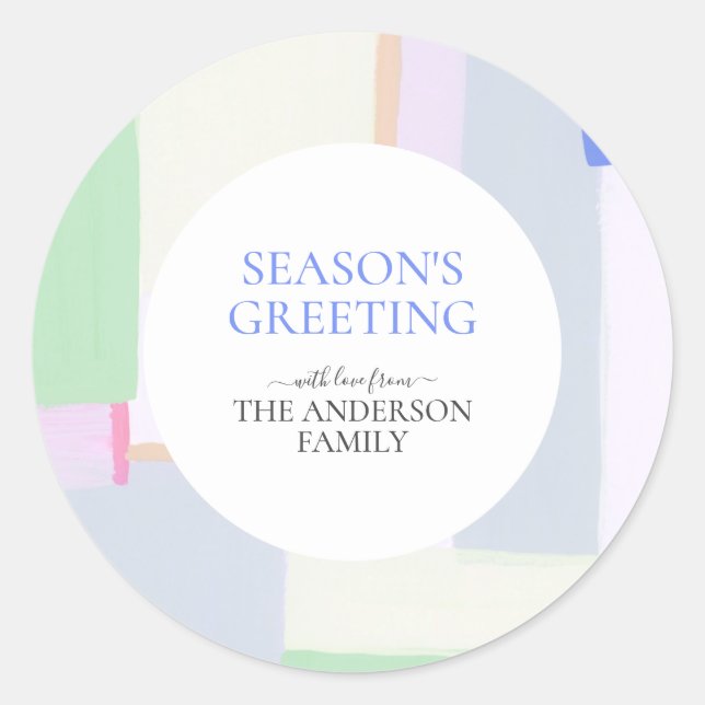 Sticker Rond Cadeau de Noël de fête d'art abstrait Classique  (Devant)