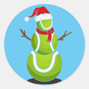 Sticker Rond cadeau de noël de tennis