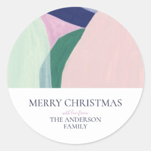 Sticker Rond Cadeau de Noël de vacances de photo personnalisée