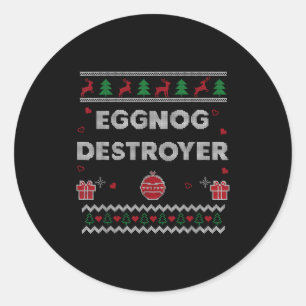 Sticker Rond Cadeau de Noël drôle de style Noël laid pour amate