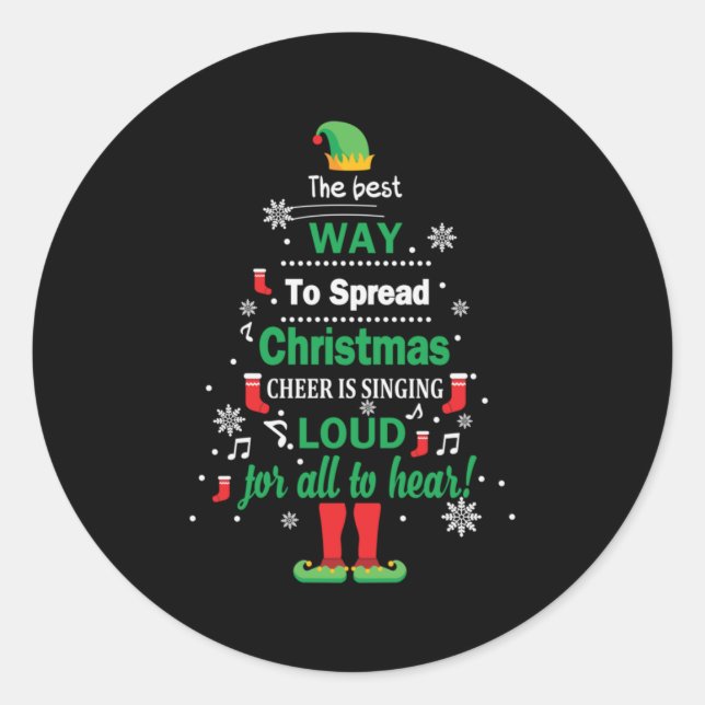 Sticker Rond Cadeau De Noël La Meilleure Façon De Diffuser Noël (Devant)