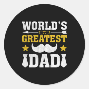 Sticker Rond Cadeau de Noël   Le plus grand papa du monde