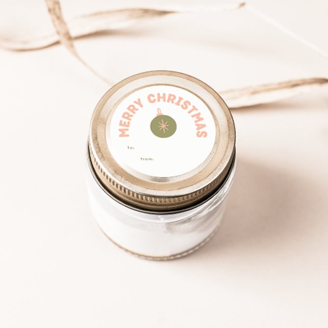 Sticker Rond Cadeau de Noël moderne et gras (Créateur téléchargé)