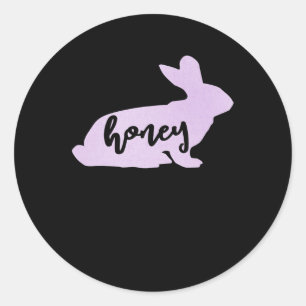 Sticker Rond Cadeau de Pâques de lapin de miel  Lapin Lover