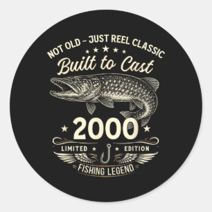 Sticker Rond Cadeau de pêche pour homme pour 26e anniversaire O