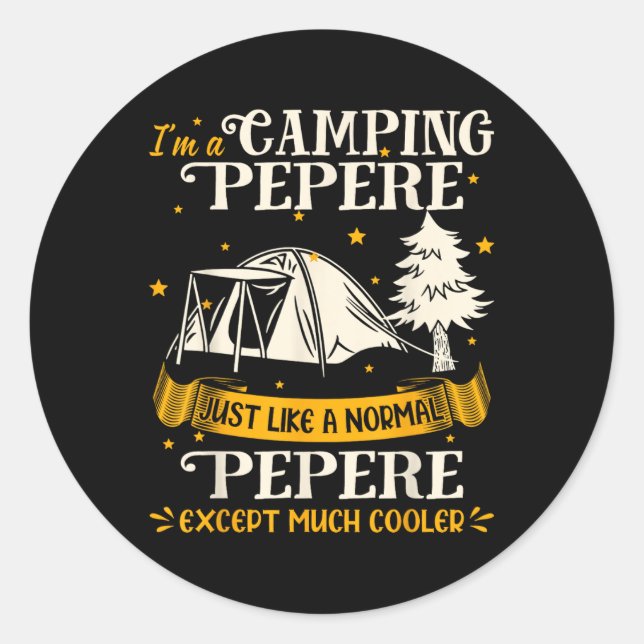 Sticker Rond Cadeau de Pepere beaucoup plus cool pour Pepere  (Devant)