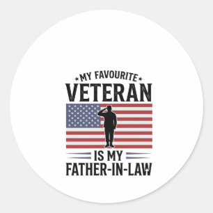 Sticker Rond Cadeau de père vétéran Loi Patriotique Vintage Des