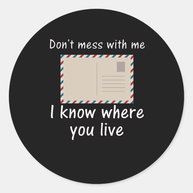 Sticker Rond Cadeau de poste pour Mailman (Devant)