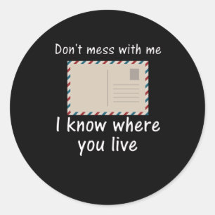 Sticker Rond Cadeau de poste pour Mailman