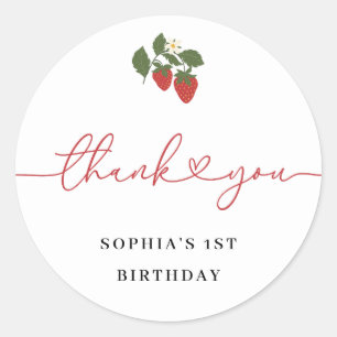Sticker Rond Cadeau de premier anniversaire rustique élégant po